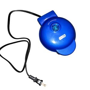 Blue & Black Dash Mini Waffle Maker Star Design Cooking Breakfast Travel!